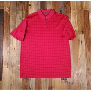 Nike Tiger Woods Collection Red Striped Golf‎ Polo Shirt XL 256443-679 Mens